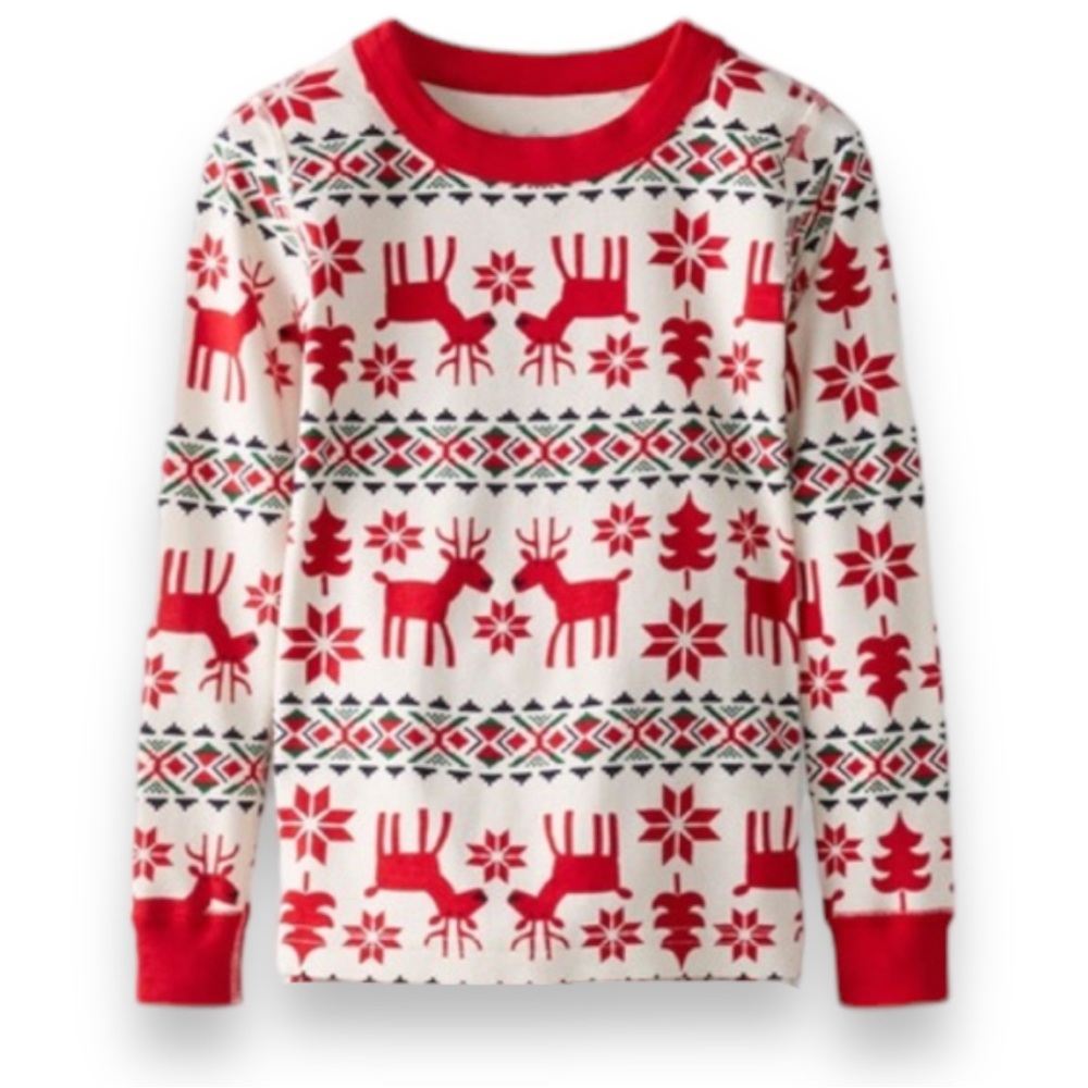 🎄🦌 Hanna Andersson Dear Deer Long Sleeve Pajama TOP ONLY Size  130 / 8 🦌🎄